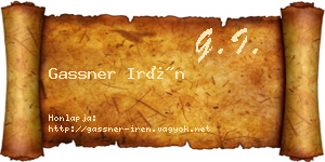 Gassner Irén névjegykártya